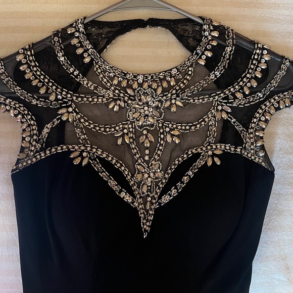 Mac Duggal Black Bodycon Cocktail Dress High Neck 65273N - Picture 7 of 15